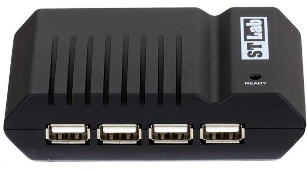 מפצל USB עם ספק כח STLab ST-U-181 USB 2.0 4-Port