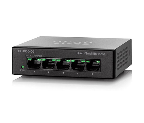 מתג Cisco 5-Port Desktop SG110D-05-EU