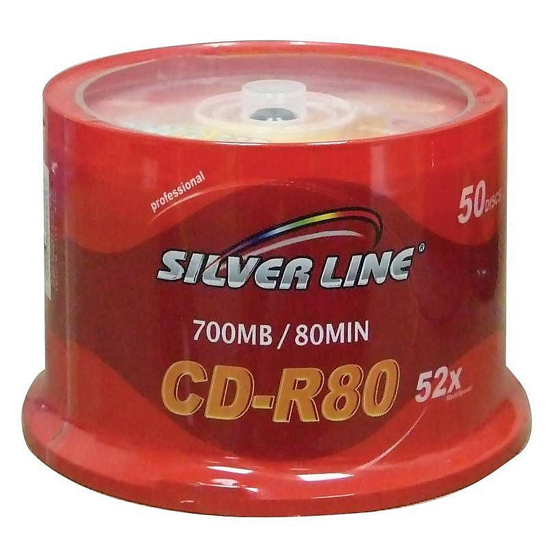 סט 50 דיסקים לצריבה Silverline CD-R80