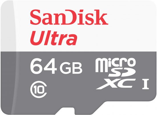 כרטיס זיכרון 64 ג'יגה SanDisk Ultra microSDXC 64GB SDSQUNR-064G-GN3MN