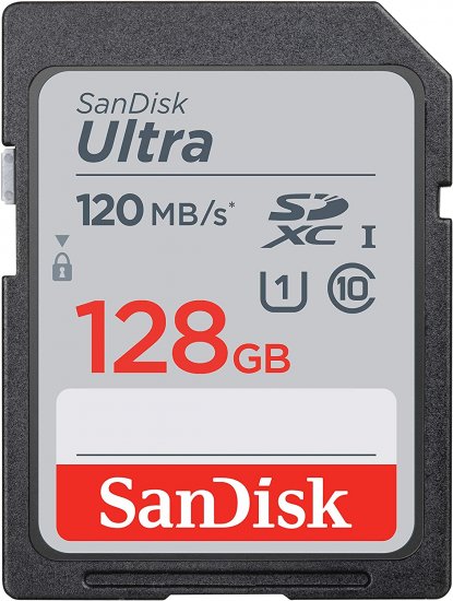 כרטיס זיכרון 128 ג'יגה SanDisk Ultra SDXC SDSDUN4-128G-GN6IN